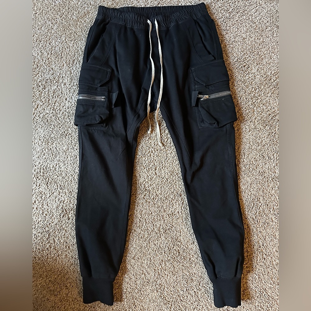 Rick Owens Black Cargo Joggers size 32